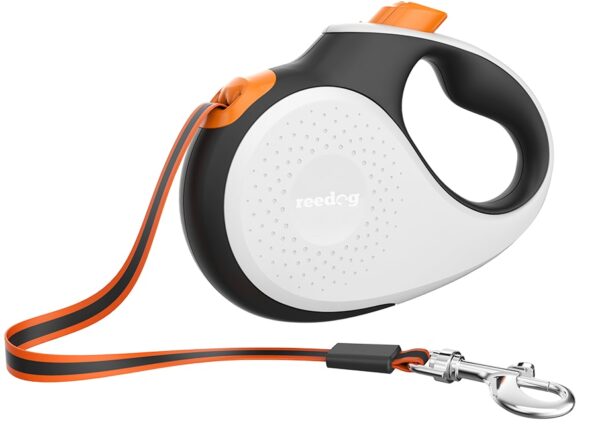 Reedog Senza Premium samonavíjecí vodítko S 15kg / 5m páska / bílé s oranžovou